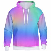 Blusa de Frio Feminina Masculina Moletom Degrade Com Capuz Confortável Bolsos Laterais Blusa de Frio Feminina Masculina Moletom Degrade Com Capuz Confortável Bolsos Laterais