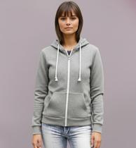 Blusa de frio feminina moletom com zíper e capuz Blusa de frio feminina moletom com zíper e capuz