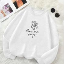 Blusa de Frio GOLA CARECA Unissex Estamp Bem Me Quero Moletom Personalizado Inverno