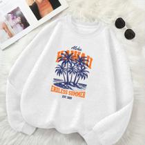 Blusa de Frio GOLA CARECA Unissex Feminino Masculino Estamp Aloha Hawaii Despojado Inverno