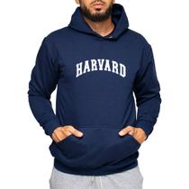 Blusa de Frio Harvard University Moletom Canguru Estampado