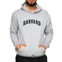 Blusa de Frio Harvard University Moletom Canguru Estampado