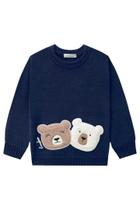 Blusa De Frio Infantil Masculina Blusão Em Tricot LucBoo Manga Longa Casaco Moda Inverno Ursinhos