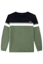 Blusa De Frio Infantil Masculina Blusão Em Tricot LucBoo Manga Longa Casaco Moda Inverno Verde