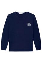 Blusa De Frio Infantil Masculina Blusão Em Tricot LucBoo Manga Longa Moda Inverno Azul