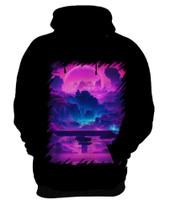 Blusa de Frio Landscape Futuro Vaporwave 5 Blusa de Frio Landscape Futuro Vaporwave 5