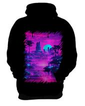 Blusa de Frio Landscape Futuro Vaporwave 8 Blusa de Frio Landscape Futuro Vaporwave 8