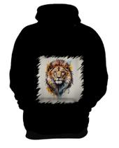 Blusa de Frio Leão Ilustrado Cromático Abstrato Rei 1 - Kasubeck Store