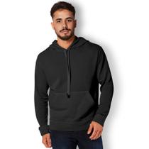 Blusa de Frio Lisa Moletom Canguru Adulto Masculino Feminino Sem Estampa Com Capuz
