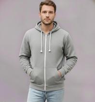 Blusa de Frio Masculina Casaco de Moletom Zíper e Capuz Blusa de Frio Masculina Casaco de Moletom Zíper e Capuz