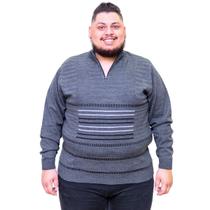 Blusa De Frio Masculina Jaqueta Plus Size Gola Alta Tricô Lã