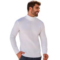Blusa de Frio Masculino Sueter de Tricô Gola Alta Estilosa