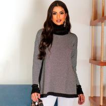 Blusa De Frio Moldal Casaco Linda Inverno Tricot Plus Básico Xadrez Parka Feminino Sueter Mulher Quente Moderna Colorido