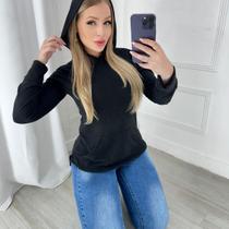 Blusa De Frio Moletinho Canguru Com Touca Versatil Primium