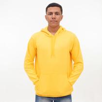 Blusa de Frio Moletom Canguru c/ Capuz - P M G GG - Amarelo