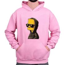 Blusa de Frio Moletom Canguru com Capuz Estampado Bart Simpsons