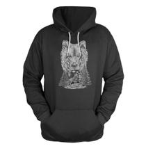 Blusa De Frio Moletom Canguru Com Capuz Lobo Blusa De Frio Moletom Canguru Com Capuz Lobo