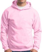 Blusa de Frio Moletom Canguru liso Rosa Feminino com Toca e bolso a Frente Tecido Quente Confortável