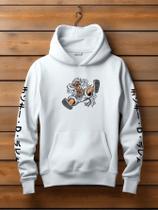 Blusa de Frio Moletom Canguru One Piece Monkey Nika Casaco Flanelado Feminino Masculino