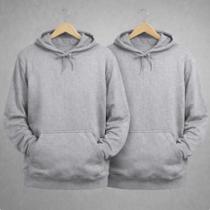 Blusa de Frio Moletom Cores Preto e Cinza Modelo Canguru com Capuz Ajustável Vibe Co. Kit com 02 Moletons