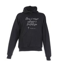 Blusa De Frio Moletom Crista Deus e Nosso Refugio Infantil Juvenil