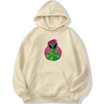 Blusa de Frio Moletom Et Tatuado Bolso Canguru Com Capuz Flanelado Algodão