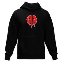 Blusa De Frio Moletom Fechado Bolso Canguru Com Capuz Emoji