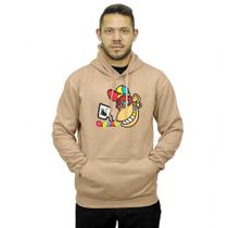 Blusa de Frio Moletom Fechado Bolso Canguru Com Capuz Relaxado