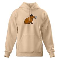 Blusa de Frio Moletom Fechado Capuz Bolso Canguru Capivara Opice