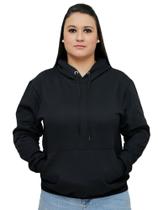 Blusa De Frio Moletom Feminino Adulto e Infantil Canguru Com Capuz e Bolso Flanelado Quentinho