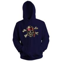 Blusa de Frio Moletom flanelado com Capuz Estampa Digital Unissex Envio Imediato Caveira com Faixa
