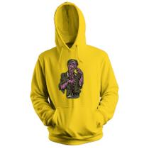 Blusa de Frio Moletom flanelado com Capuz Estampa Digital Unissex Envio Imediato Caveira com Roupa