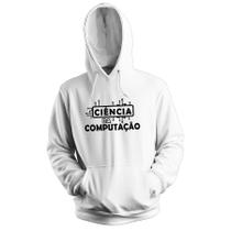 Blusa de Frio Moletom Flanelado com Capuz Estampa Digital Unissex Envio Imediato Faculdade Ciência da Computação