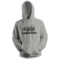 Blusa de Frio Moletom Flanelado com Capuz Estampa Digital Unissex Envio Imediato Faculdade Ciência da Computação
