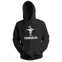 Blusa de Frio Moletom Flanelado com Capuz Estampa Digital Unissex Envio Imediato Faculdade Farmácia
