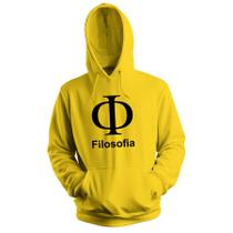 Blusa de Frio Moletom Flanelado com Capuz Estampa Digital Unissex Envio Imediato Faculdade Filosofia