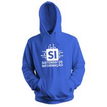 Blusa de Frio Moletom Flanelado com Capuz Estampa Digital Unissex Envio Imediato Faculdade Sistema de Informação