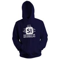 Blusa de Frio Moletom Flanelado com Capuz Estampa Digital Unissex Envio Imediato Faculdade Sistema de Informação