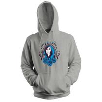 Blusa de Frio Moletom flanelado com Capuz Estampa Digital Unissex Envio Imediato Katrina com Cabelo Azul Rosas