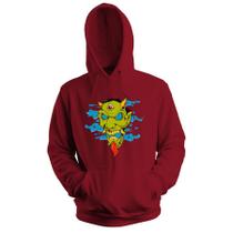 Blusa de Frio Moletom flanelado com Capuz Estampa Digital Unissex Envio Imediato Máscara Hannya