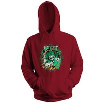 Blusa de Frio Moletom flanelado com Capuz Estampa Digital Unissex Envio Imediato Monstro Verde