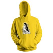 Blusa de Frio Moletom flanelado com Capuz Estampa Digital Unissex Envio Imediato Mulher Cabelo Longo