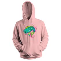 Blusa de Frio Moletom flanelado com Capuz Estampa Digital Unissex Envio Imediato Peixe