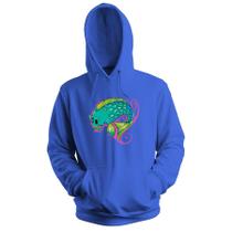 Blusa de Frio Moletom flanelado com Capuz Estampa Digital Unissex Envio Imediato Peixe