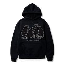 Blusa De Frio Moletom Gato Gatinho Fofo Go Away, Human Cut