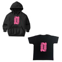 Blusa De Frio Moletom Infantil E Camiseta T-Shirt Bota Boiadeira Sertanejo Blusa De Frio Capuz Blusa De Frio Moletom Infantil E Camiseta T-Shirt Bota Boiadeira Sertanejo Blusa De Frio Capuz