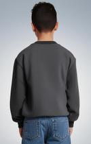 Blusa de Frio Moletom Infantil Juvenil Inverno Flanelada com Punho Basico Frio Escolar 10 a 16 anos Unissex Baby Deluxe Grafite