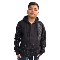 Blusa De Frio Moletom Juvenil Aberta Com Capuz Gangster