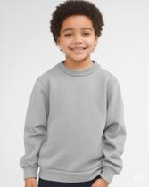 Blusa de Frio Moletom Juvenil Flanelada com Punho Basico Inverno Uniforme Escolar Quentinho 10 a 16 anos Baby Deluxe infantil Blusa de Frio Moletom Juvenil Flanelada com Punho Basico Inverno Uniforme Escolar Quentinho 10 a 16 anos Baby Deluxe infantil