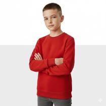 Blusa de Frio Moletom juvenil Vermelho Menino e Menina 10 a 16 anos Antialérgico Uniforme escolar Infantil Baby Deluxe